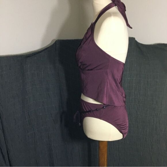 Perry Ellis Burgandy Tankini Size M/L - Picture 4 of 9